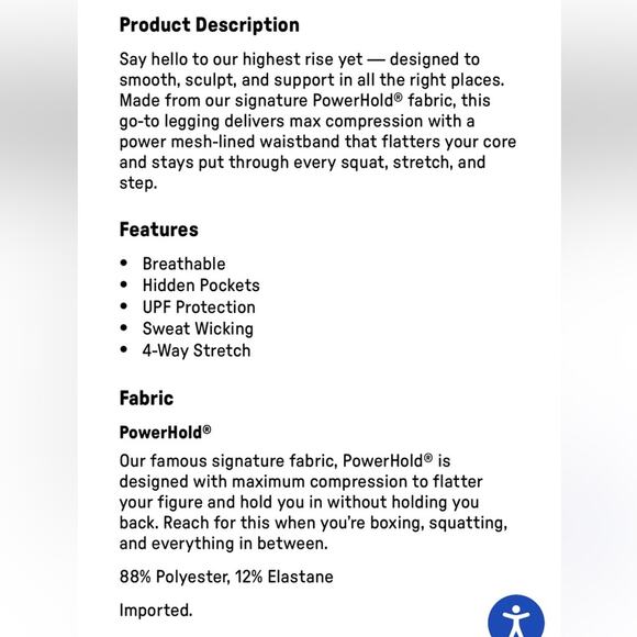 Fabletics MOTION 360 High Waisted Vibrant Sapphire Sky Blue Purple Leggings SZ M - Picture 10 of 10